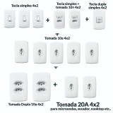 Interruptores e Tomadas 15 Peças Casa Completa Mônaco